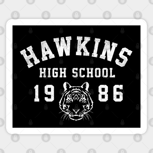 Hawkins High School 1986 vintage logo Hawkins High School Sticker